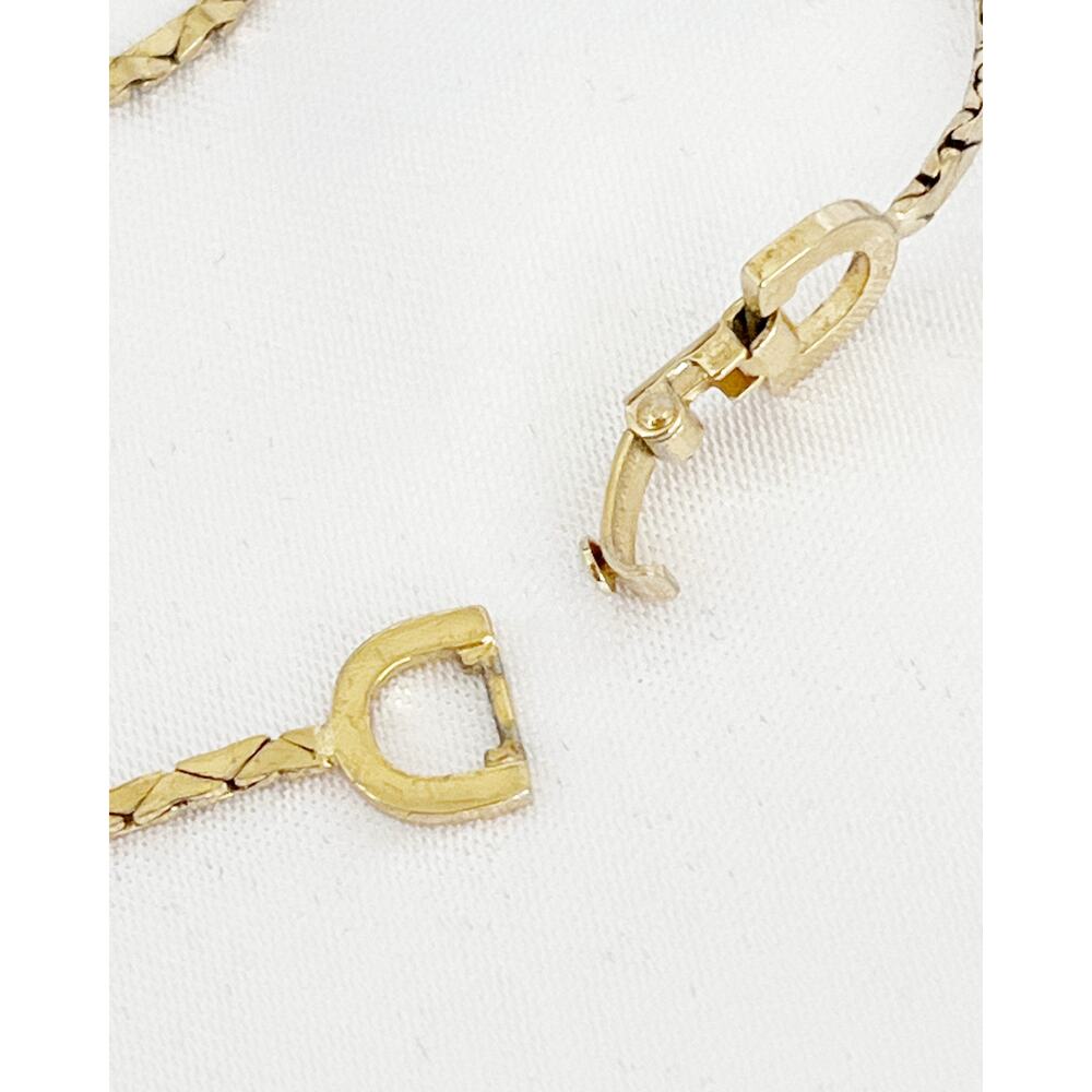 CHRISTIAN DIOR CD Logo Bracelet Gold Vintage Snake Chain Fold Over Clasp Stamped - Picture 9 of 10